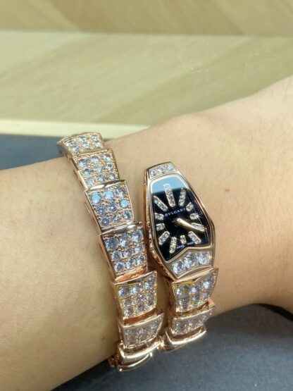 Bulgari rose gold two-circle snake watch - Image 8