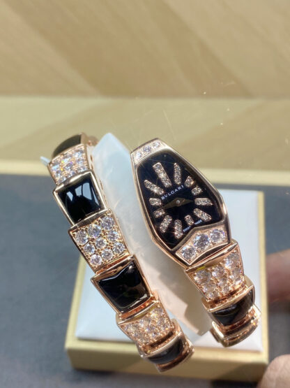 Bulgari rose gold two-circle snake watch - Image 8