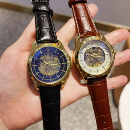 Rolex genuine leather strap + double push butterfly buckle - Image 8