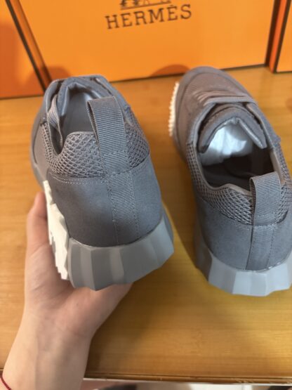 Hermès classic grey couple breathable casual sneakers - Image 8