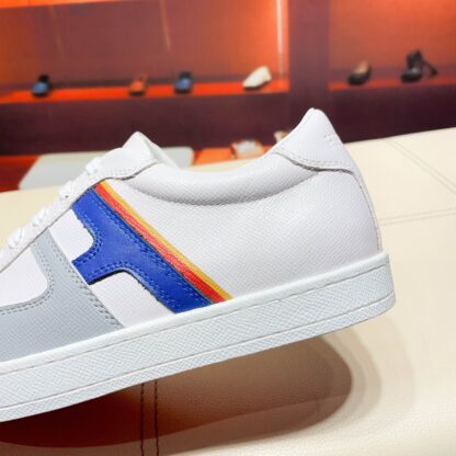 Hermes white and blue high-end men's low-top thick-soled casual sports shoes - Image 8