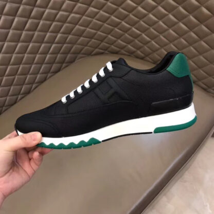 Hermès Paris catwalk simple classic black and green casual shoes - Image 8