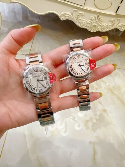 Cartier rose gold white dial watch - Image 8