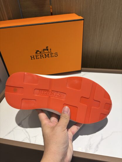 Hermes black and gray stylish simple casual sports shoes - Image 8