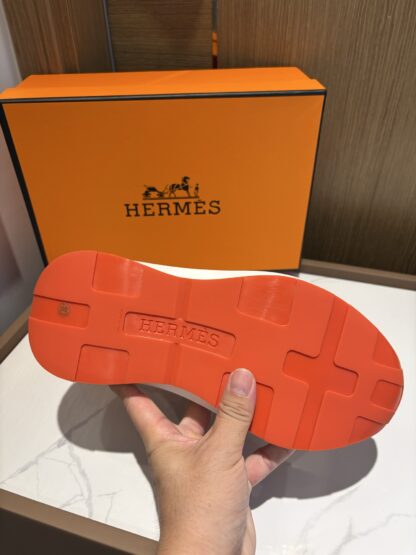 Hermes orange blue fashion simple casual sports shoes - Image 8