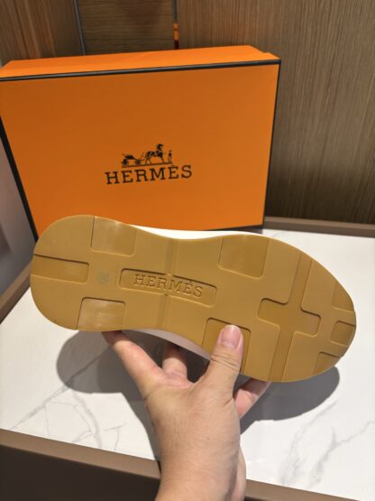 Hermes brown and black stylish simple casual sports shoes - Image 8