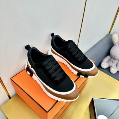 Hermès classic couple style black and brown color matching sports casual shoes - Image 8