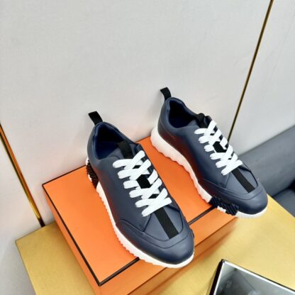 Hermès classic couple style black and white color matching sports casual shoes - Image 8