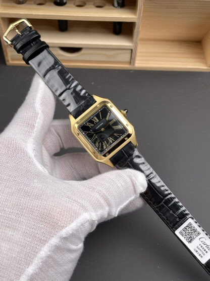 Cartier Santos black gold dial watch - Image 7