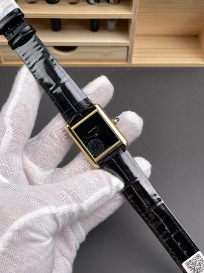 Cartier Tank Gold Black Dial Watch - Image 7