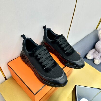 Hermès Spring and Summer Classic Couple Black Sports Shoes - Image 8