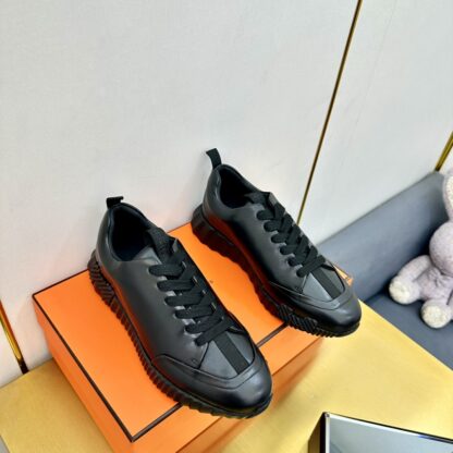 Hermès Spring and Summer Classic Couple British Black Sports Casual Shoes - Image 8