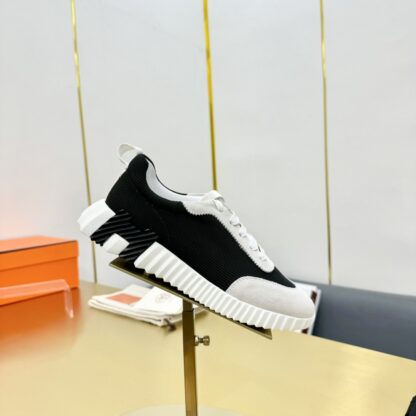 Hermès Spring and Summer Classic Couples British Black and Gray Colorblock Sports Casual Shoes - Image 8
