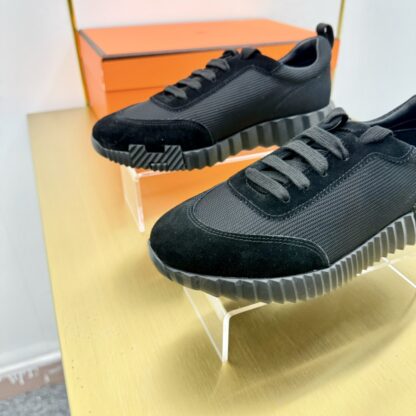 Hermes Spring and Summer Classic Couple British Pure Black Sports Casual Shoes - Image 8