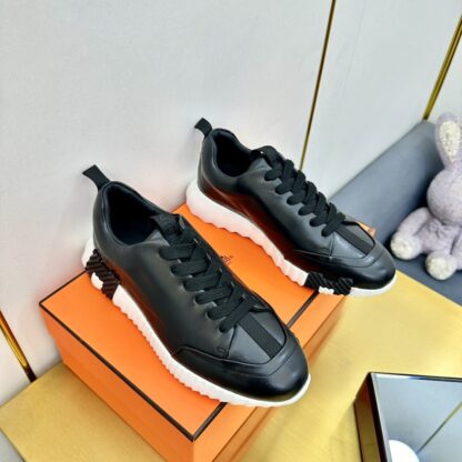Hermès Spring and Summer Black and White Couple Classic Sports Casual Shoes - Image 8