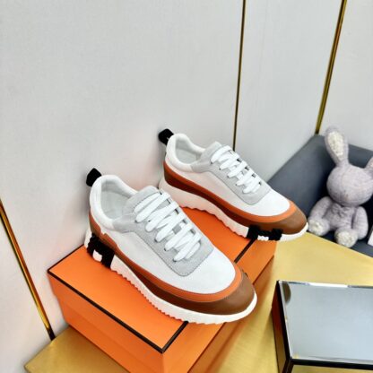 Hermès Spring and Summer White and Orange Colorblock Couple Classic Sports Casual Shoes - Image 8