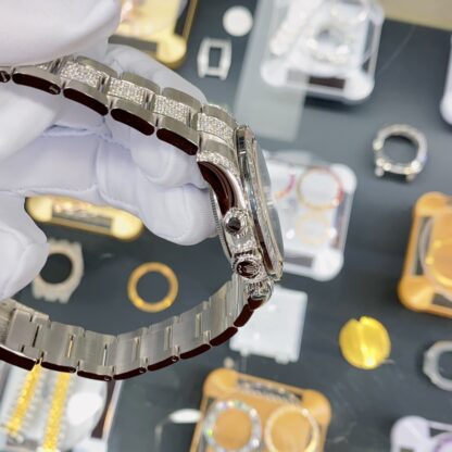 Rolex Omega Full Diamond Chronograph Model - Image 8