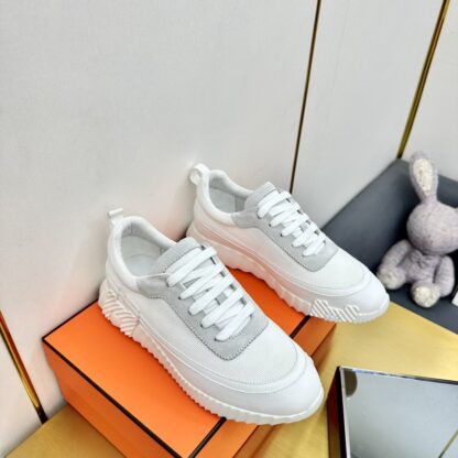 Hermès Spring and Summer Gray and White Colorblock Couple Classic Sports Casual Shoes - Image 8