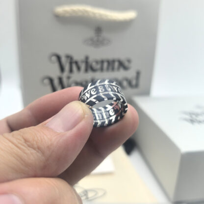 Vivienne Westwood Poker Chip Stripe Alphabet Ring - Image 8