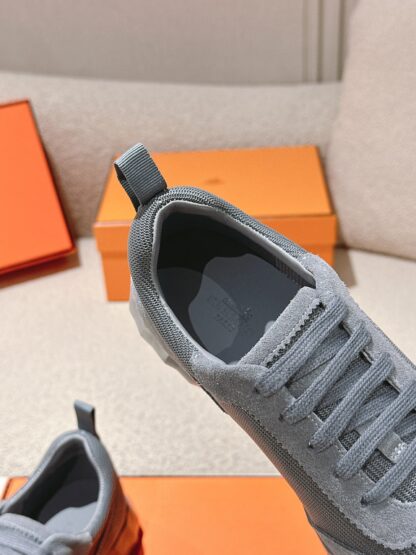Hermes classic couple style dark gray comfortable casual sports dad shoes - Image 8