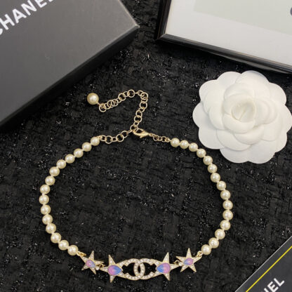 Chanel Colored Gemstone Star Pearl Necklace - Image 8