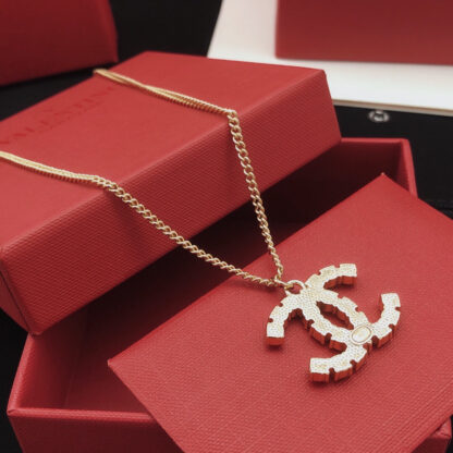 Chanel Colored Diamond Double C Necklace - Image 7