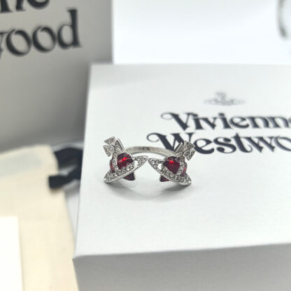 Vivienne Westwood Double Heart Saturn Open Ring - Image 8