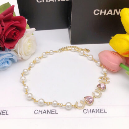 Chanel Pink Heart Diamond Necklace - Image 8