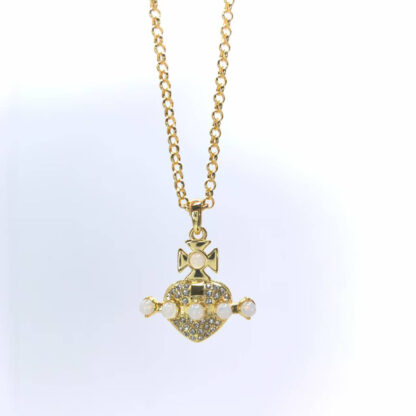 Vivienne WestwoodOONA Heart Pearl Saturn Necklace - Image 8