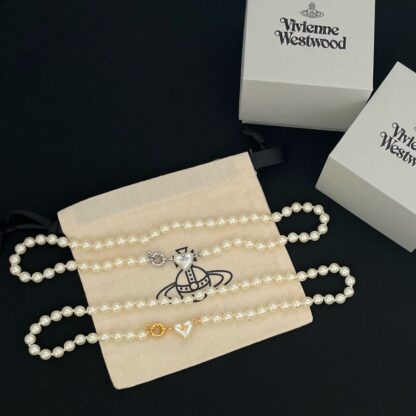Vivienne Westwood Heart Pearl Necklace - Image 8
