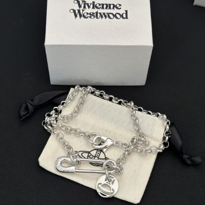 Vivienne Westwood safety pin smiley face necklace - Image 8