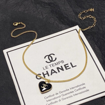 Chanel Black Heart Double-Sided Necklace - Image 7