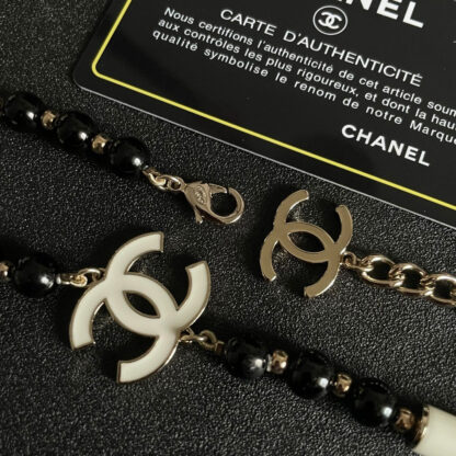 Chanel black and white double C necklace - Image 6