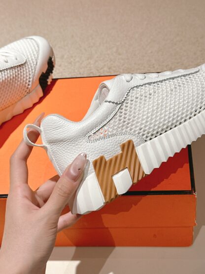 Hermes classic couple white comfortable casual sports shoes - Image 8