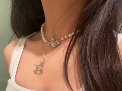 Vivienne Westwood three-dimensional transparent Saturn necklace - Image 8