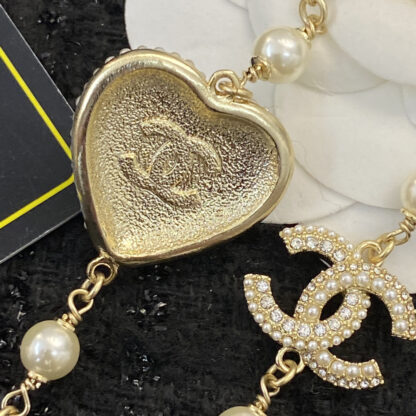 Chanel Delicate Heart Pearl Necklace - Image 8