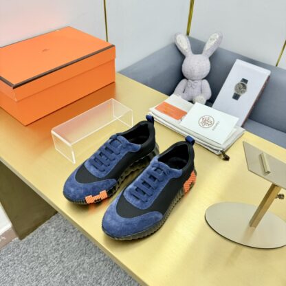 Hermès Spring and Summer Blue and Black Couple Classic Sports Shoes - Image 7