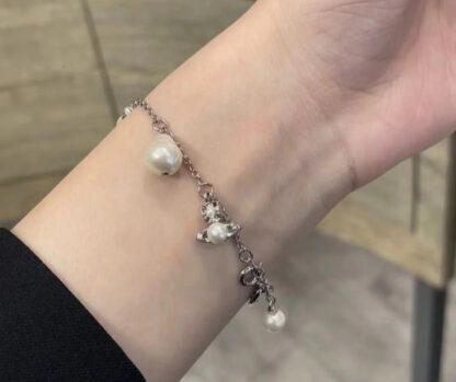 Vivienne Westwood Baroque Pearl Multi-Saturn Bracelet - Image 8