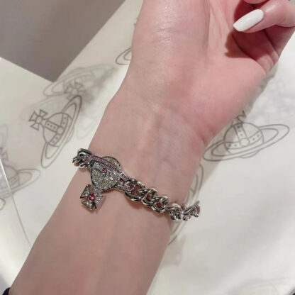 Vivienne Westwood Multi-KIKA Full Diamond Cuban Chain Bracelet - Image 8