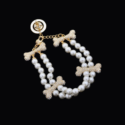 Vivienne Westwood Bone Double Row Pearl Bracelet - Image 8