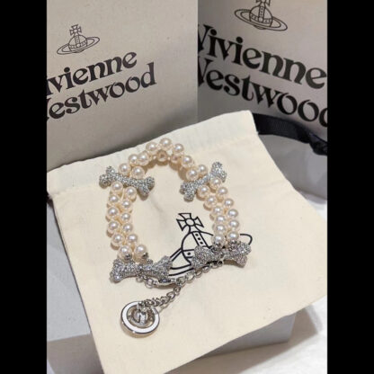 Vivienne Westwood Bone Double Row Pearl Bracelet - Image 8