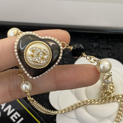 Chanel Mysterious Black Heart Necklace - Image 8