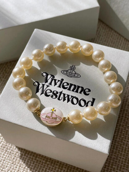 Vivienne Westwood Planet Crystal Pearl Bracelet - Image 8