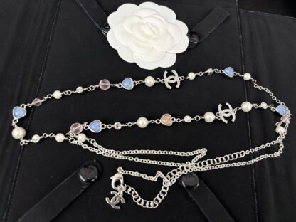 Chanel Transparent Rose Quartz Diamond Necklace - Image 8