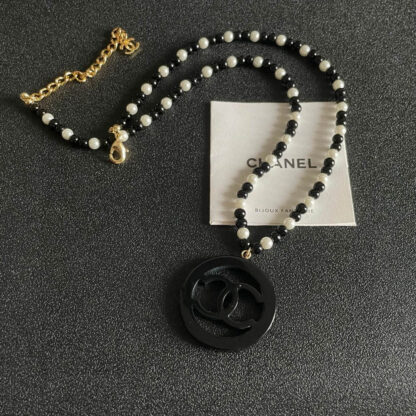 Chanel Pearl Double C Circle Necklace - Image 6