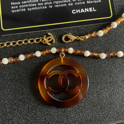 Chanel Pearl Double C Circle Necklace - Image 6