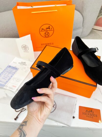 Hermès new pure handmade black trendy loafers - Image 8