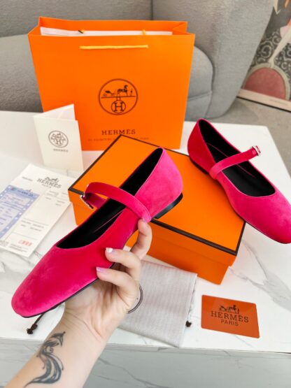 Hermès new dark pink handmade comfortable trendy loafers - Image 8