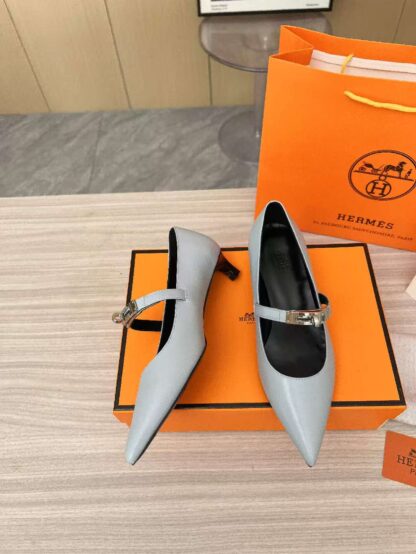 Hermès blue-grey holiday essential comfortable loafers - Image 8