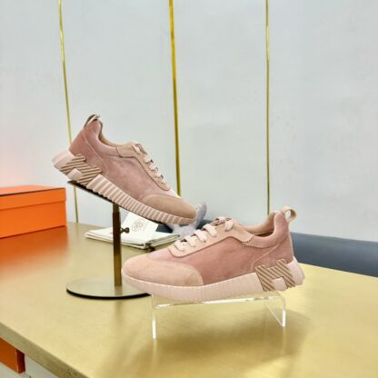 Hermès Spring and Summer Couple's Pink Apricot Color Matching Sports Casual Shoes - Image 8